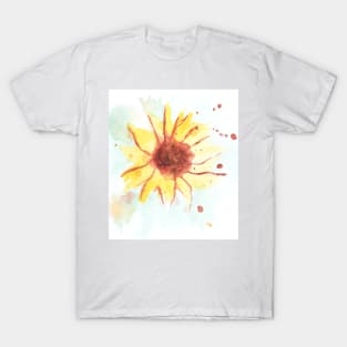 Sunflower, plant, summer, spray. Watercolor, art decoration, sketch. Illustration hand drawn modern painting T-Shirt